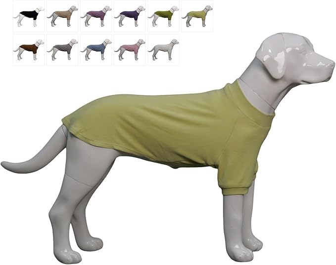 Lovelonglong Ribbed Dog T-Shirt Cotton Knitted Dog Sweaters for All Season Pet T-Shirts for Large Medium Small Dogs Chartreuse XS