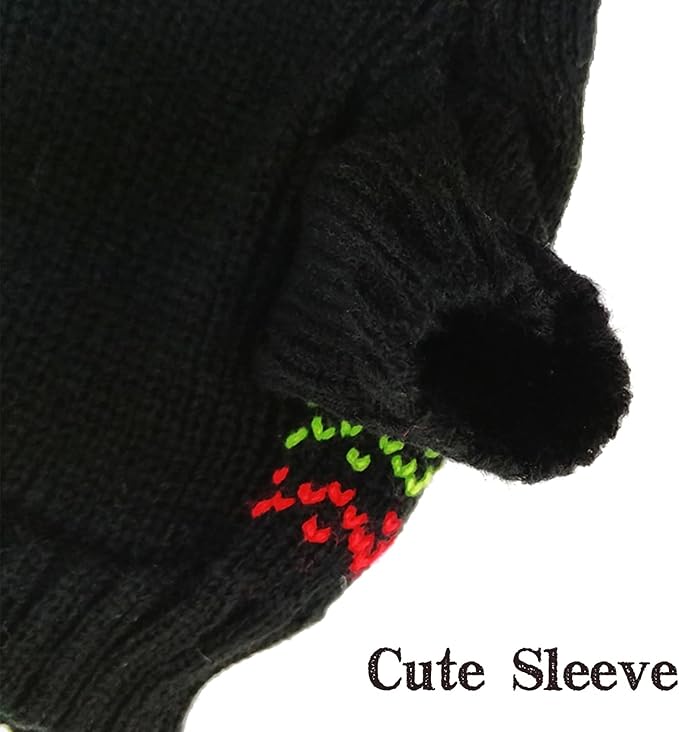 PETCARE Dog Christmas Sweater Black Ugly Funny Cute Cartoon Reindeer Cat Sweaters Jumper Holiday Dog Clothes Puppy Sweaters for Small Medium Large Dogs Fall Winter Outfits Xmas Dogs Costume,X-Small
