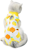 Cat Professional Surgical Recovery Suit,E-Collar Alternative for Cats Dogs,After Surgery Wear, Pajama Suit,Home Indoor Pets Clothing (S(3.3-5.5lbs), Lemon)