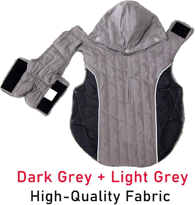 Fleece Dog Hoodie for Small Dogs Super Warm Puppy Jacket for Cold Winter Dog Coats,Grey S