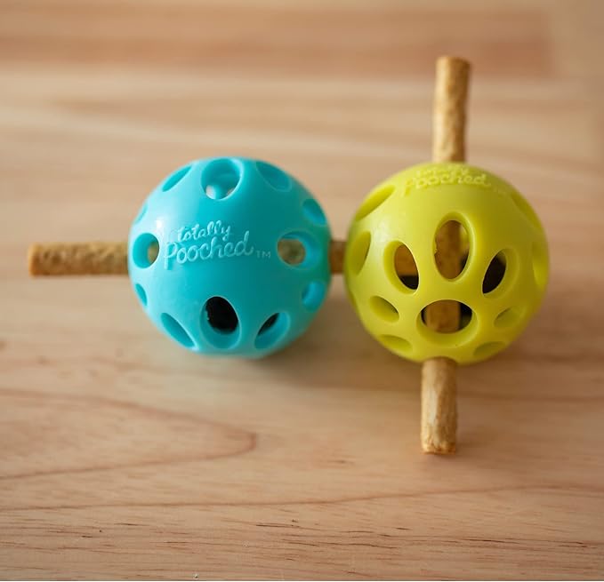 Messy Mutts Totally Pooched Huff'n Puff Ball | 3.1” TPR Puzzle Ball for Dogs | 2-in-1 Durable Interactive Toy and Tooth Cleaner | Orange