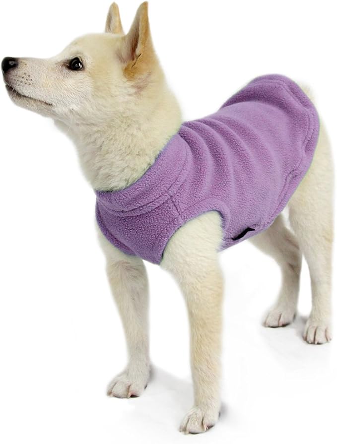 Gooby Stretch Fleece Vest Dog Sweater - Lavender, X-Small - Warm Pullover Super Stretchy Fleece Dog Jacket for Small to Large Dogs