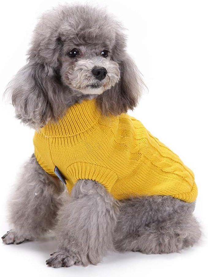 Dog Sweater for Small, Medium, Large Dogs - Warm Winter Classic Turtleneck Pet Clothes Coat for Puppy, Cat - Cute Christmas Sweater for Girls Boys