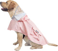 Dog Raincoat Waterproof, Adjustable Reflective Hooded Dog Rain Poncho with Leash Hole for Small Medium Large Dogs (Pink, Medium)