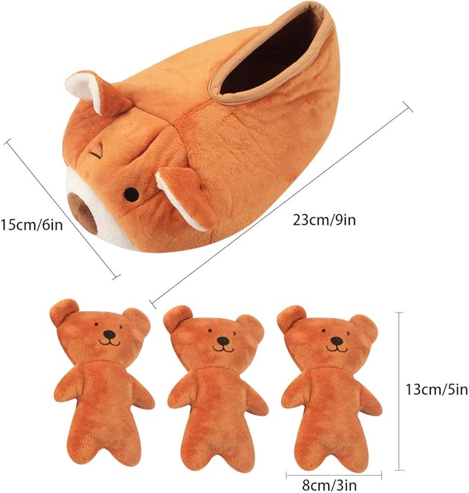 IFOYO Hide and Seek Plush Dog Toy Squeaky Bear Interactive Puppy Toys, Durable Enrichment Toys for Mental Stimulation and Anxiety Relief