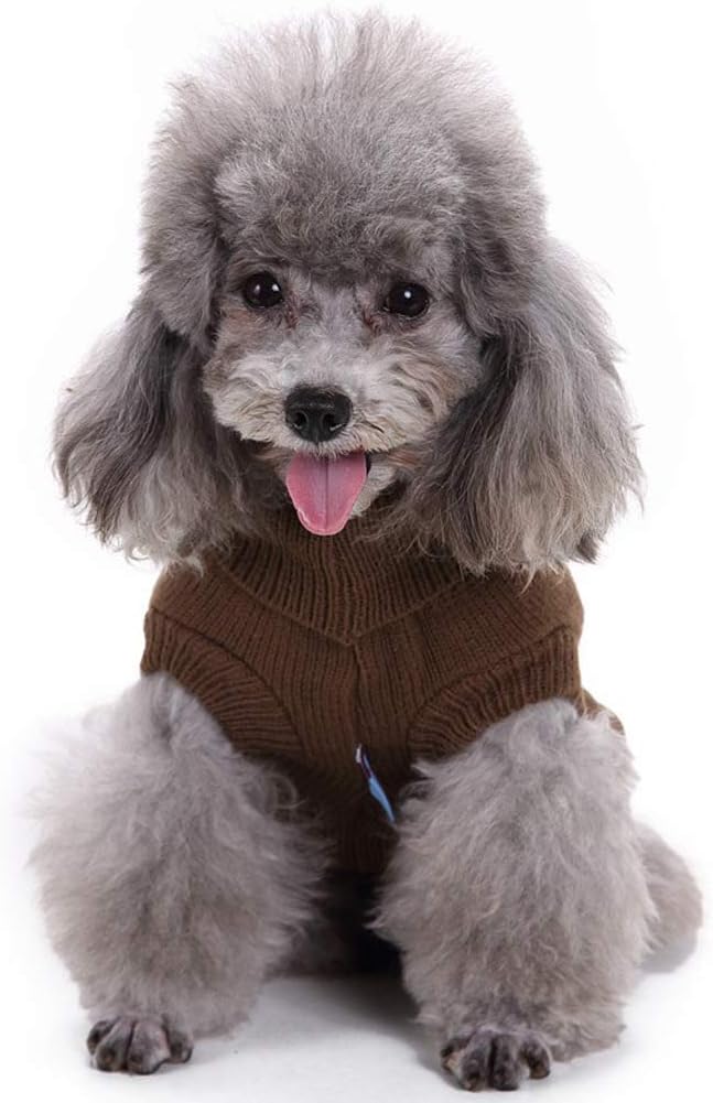 Dog Sweater for Small, Medium, Large Dogs - Warm Winter Turtleneck Pet Clothes for Cats and Puppies - Cute Classic Christmas Coat for Girls and Boys