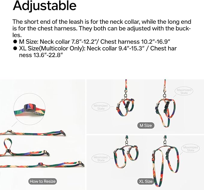 pidan Cat Harness & Leash Set, Cats Escape Proof Adjustable Kitten Harness for Large Small Cats, Lightweight Soft Walking Travel Petsafe Harness Grey,Neck Girth 7.8'' 12.2'', Chest Girth 10.2'' 16.9''