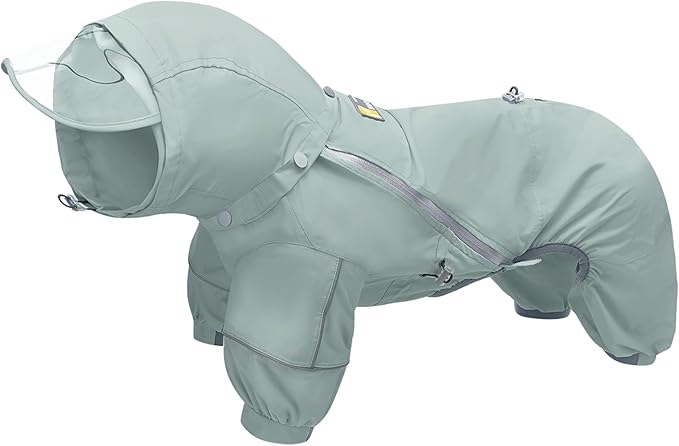 WOOFO Full-Coverage Dog Raincoat, Lightweight, Comfortable, Adjustable & Easy to Wear Dog Rain Jacket, Detachable Cap, Reflective Strip (Mint, MS)