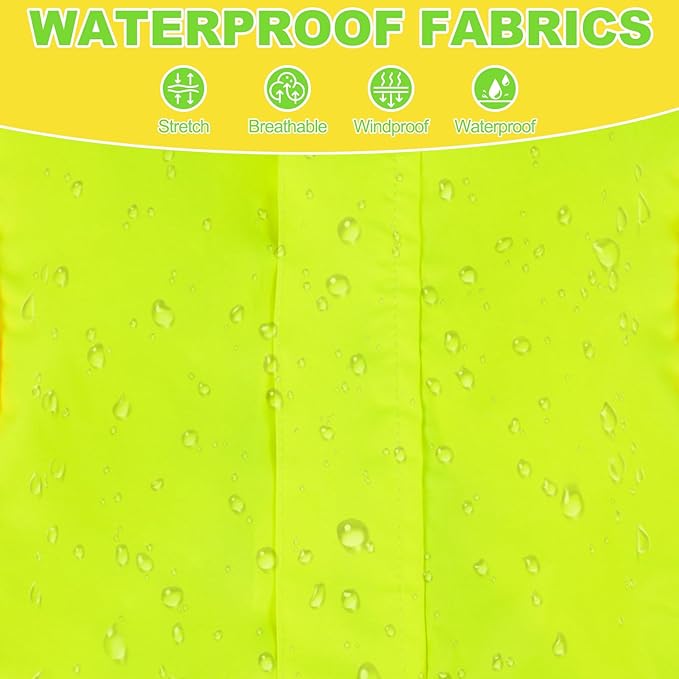 Dog Raincoat, Waterproof Dog Rain Jacket with Removable Hood，Adjustable 4 Legs Pet Poncho with Leash Hole，Reflective Stripe Hooded Snowproof Windproof Clothes for Small to 3X-Large Dogs, S