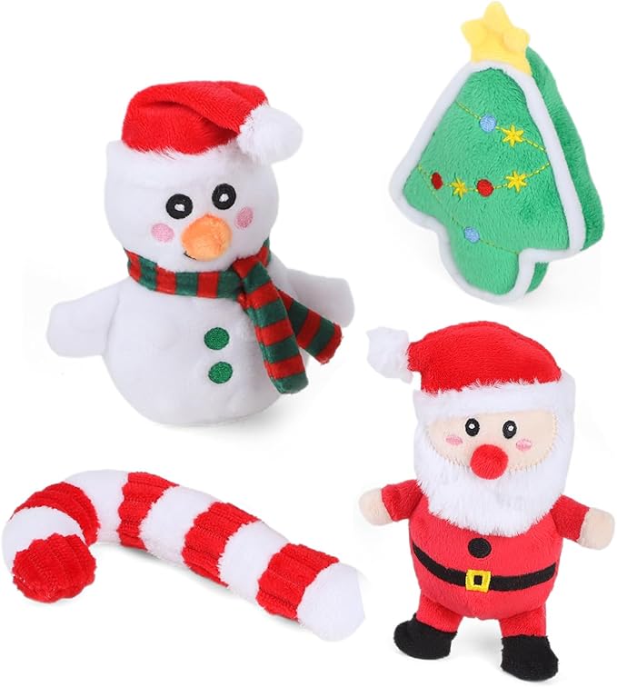 Squeaky Dog Toys Durable Push Puppy Toys for Chewing Interactive with Crinkle Paper for Small Medium Dogs