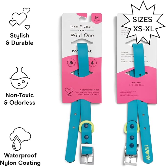 Wild One Dog Collar, Easy-Clean, All Weather Flex-Poly Strap with Metal, Durable, Dirt and Odor Resistant (Hudson, XL)