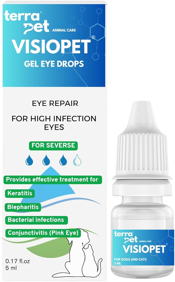 Visiopet Pet Eye Drops Health for Dogs, Cats, Cattle, Sheep, Horse, Bird 1/8 oz /5 ml