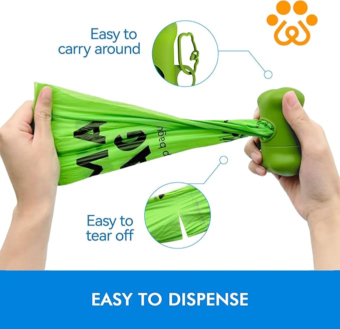Dog Poop Bags with 1 Count Holder Scented, Leak Proof, Extra Thick and Large Poop Bags for Dogs, 240 Pieces (16 Rolls) 9" x 13" Plant Based for Pet Use