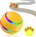 Shaky Ball Toy for Dogs, Large Pet Bounce, Jumping Ball Dog Toy, Automatic Activation Sports Rolling, 2025 New Big Pet Moving Balls (Yellow, Remote Control)