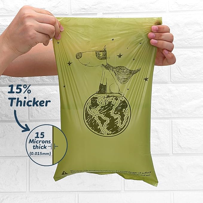 Ley's Dog Poop Bags 360 Count, Unscented Extra Thick Waste Bag with Dispenser, 100% Leak Proof, Doggie Bag Refill Rolls