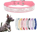 Serijoars Small Dog Collar with Rhinestone Crystal Diamond Colorful Bling Girl Puppy Cat Collars (M, Pink)