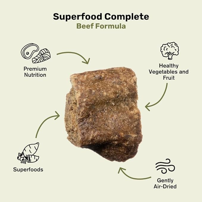 BADLANDS RANCH by Katherine Heigl- Superfood Complete, Air-Dried Adult Dog Food - High Protein, Zero Fillers, Superfood Nutrition (24 Ounce (Pack of 4), Beef)