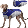 FUAMEY Dog Coat for Large Dogs,Waterproof Dog Winter Jacket with Harness Built in Puppy Cold Weather Coats Reflective Pet Vest with Zipper Warm Fleece Dogs Snowsuit Windproof Blue XL