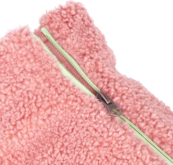 Gooby Sherpa Vest - Mauve Pink, 3X-Large - Warm Fuzzy Fleece Step in Dog Jacket - Winter Small Dog Sweater for Everyday Use