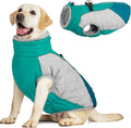 AOFITEE Dog Coat, Warm Dog Jacket, Reflective Dogs Winter Coat with Harness Built in and Fleece Lined, Waterproof Pet Winter Jacket Snowsuit for Small Medium Large Dogs, Green L