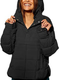 Womens Oversized Hooded Puffer Jacket Fall Winter Warm Quilted LightWeight Jacket Casual Fashion Solid Color Coat