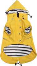 Dog Raincoat Waterproof Raincoats Dog rain Jacket Buttons Zipper Hood Drawstring Suitable for Small Medium Yorkie Terrier Schnauzer Poodle Border Collie Labrador 8lbs to 80lbs Yellow XS