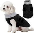 Kuoser Dog Jacket, Warm Dog Coats for Small Dogs, Doggie Winter Jacket Cold Weather Coats with Leash Hole, Winter Coat Apparel for Yorkie Chihuahua, Black XS