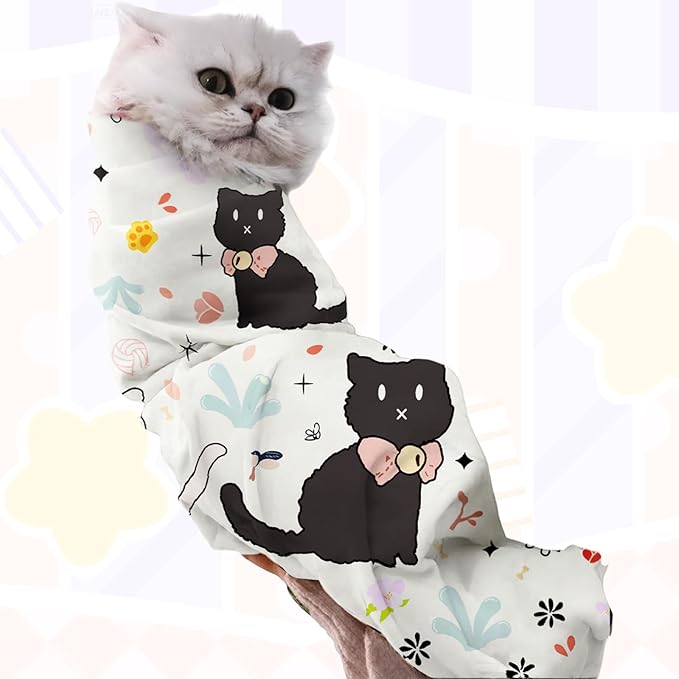 27.6"Cat Grooming Wrap (for nail trimming and veterinary care) - Large-Scale Anti-Escape Cat Containment Device- Multifunctional pet grooming essential, (C1 Suitable for 15 lbs)