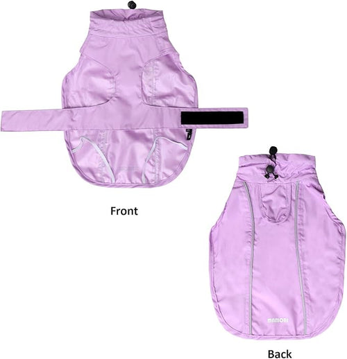 Adjustable Waterproof Dog Raincoat for Dogs,Lightweight Pet Rain Jacket Puppy Clothes with Reflective Strip for Small Medium Large Dogs (Light Purple, Small)