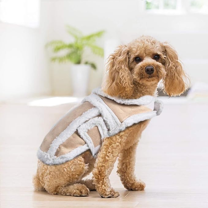 Namsan Dog Sherpa Jacket, Size XL, Fleece Dog Vest with Leash Hole, Soft Pet Coat Outfit for Small Medium Large Dogs, Thick Warm Dogs Vest for Cold Weather, Adjustable Magic Tape, Easy to Wear