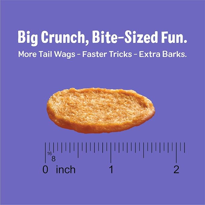 Three Dog Bakery Bark’N Crunch! Chicken Chips, Medium 8oz, Crunchy Dog Treats, Single Ingredient, High Protein Snacks, Chicken Treats, Low Calorie Healthy Training Treat, Made in The USA