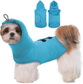Anxiety Vest with Hood Neck for Small Dog-S,Adjustable Chest | Lightweight for Free Movement,Breathable Calming Shirt for New Occasion,Rainstorm,Travel(Blue)