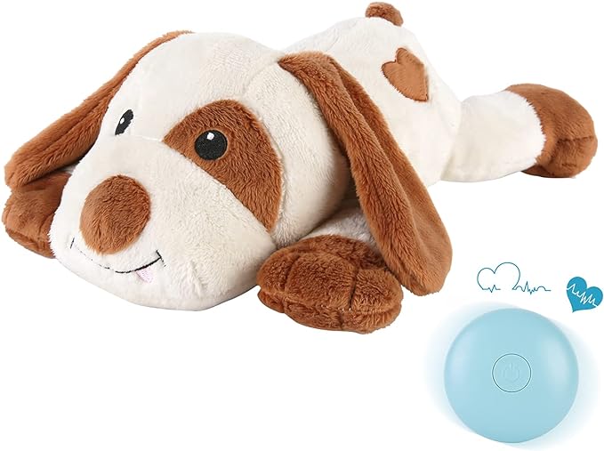 Heartbeat Dog Toy for Puppy- Helps for Dog Anxiety Relief and Calming Aid, Stuffed Animal Anxiety Calming Behavioral Aid Puppy Heartbeat Toy Sleep aid for Dogs Cats Pets