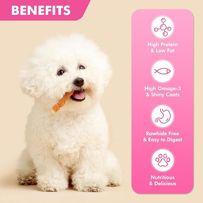 Dog Treats, Chicken Wrapped Cod Fillets, Rawhide Free Healthy Dog Snacks, Soft Dog Treats for Small Dogs, 10.6 oz