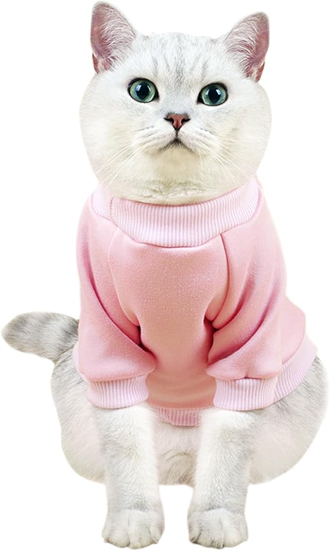 Puppy Sweater for Small Dogs Clothes Warm Winter Cat Clothe Pet Sweatshirt Knitwear Doggie Kitten Clothing, Pink, X-Large
