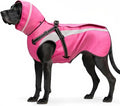 Mosucoirl Dog Raincoat Waterproof Raincoats for Dog Reflective Dogs Rain Jackets with Hood Hoodie Pet Rain Poncho Coat for Small Medium Large Dogs Puppies S-XXL (Pink, XXL)