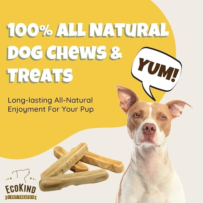 EcoKind Premium Gold Yak Cheese Himalayan Dog Chews, Dog Treats Large Breed, All Natural, High Protein Dog Chew, Chicken, Large - 18+ Chews