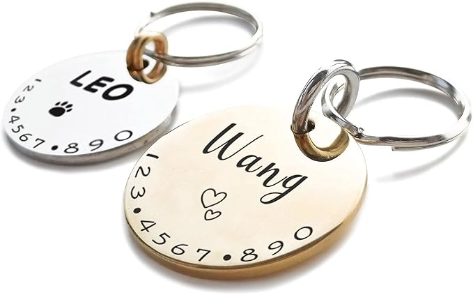 Cats Dogs ID Tags Personalized Lovely Symbols Pets Collar Name Accessories Simple Custom Engraved Supplies for Large Four Legged Child Necklace Chain Anti-Lost Copper Brass Charm