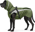 Mosucoirl Dog Raincoat Waterproof Raincoats for Dog Reflective Dogs Rain Jackets with Hood Hoodie Pet Rain Poncho Coat for Small Medium Large Dogs Puppies S-XXL (Green, XL)