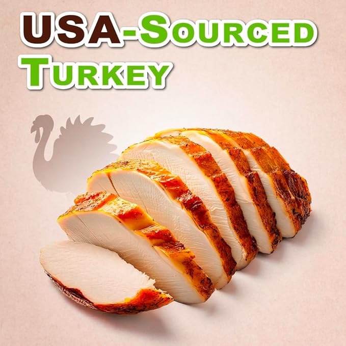 AFreschi Natural Turkey Treats Star Bites –16 oz, Hexagonal Shape, USA-Sourced Trukey, All-Natural, Hypoallergenic, Low-Fat, Healthy & Easily Digestible, Puppy & Training Snack & Small Dogs