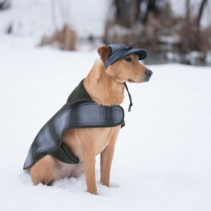 Stormy Kromer Fleece Dog Jacket, Gray/Black Plaid, X-Large