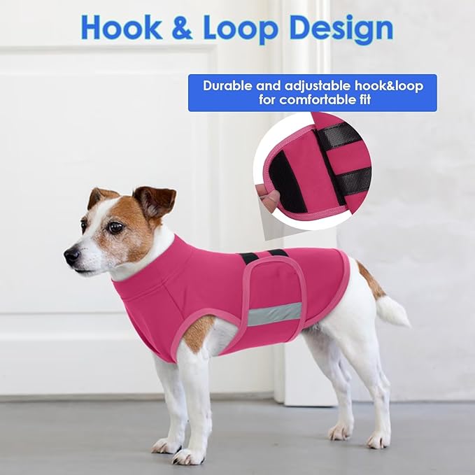 MIGOHI Dog Anxiety Relief Coat,Comfort Anxiety Vest for Dogs,Adjustable Anxiety Calming Wrap for Fireworks,Thunderstorms,Travel, Separation, Dog Anxiety Jacket for Small Dogs,S,Rosered