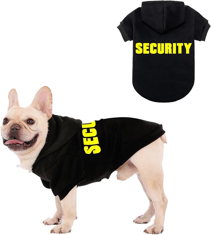 EXPAWLORER Security Dog Hoodie Puppy Sweater - Dog Sweatshirt Soft Fleece Lined Pet Clothes, Cold Weather Hooded Jacket Coat Keep Warm for Small Medium Large Dogs Cat, X-Small
