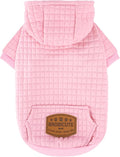 2 Pack Dog Hoodie Sweaters for Small Medium Dogs Warm Dog Clothes for Large Dogs Soft Waffle-Like Laminated Sweatshirt Bulldog (Pink, S/M (Back: 13",Chest: 18.5", Neck: 12"))