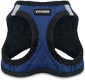 Best Pet Supplies - All Weather Mesh / Plush, Reflective, No Pull Harness for Small, Medium Dogs, Cats - Secure with Hook & Loop Fastener, Buckle, Double D-Rings - Royal Blue Faux Leather, S