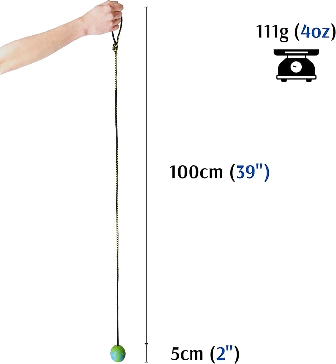 Dingo Fetch Ball Made of Hard Rubber with Knobs and String, Small, for Aport Game Dog Training 17321