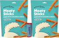 Wiggles & Wags Meaty Sticks Soft Chews, Dog Treats Sticks, Chicken & Cheese Dry Puppy Food - 6oz (Pack of 2), Bundled with Poop Bag
