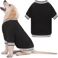Dog Sweaters for Large Dogs, Brushed Fleece Dog Sweater Baseball Jacket Large Pet Sweater Clothes Soft Warm Boy Girl Pet(Black-L)