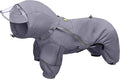 WOOFO Full-Coverage Dog Raincoat, Lightweight, Comfortable, Adjustable & Easy to Wear Dog Rain Jacket, Detachable Cap, Reflective Strip (Grey, MS)
