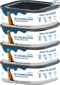4 Pack Jumbo Square Refills Disposal Bags Refill Compatible with Pet Dogs Genie Dog Waste Disposal System Pails, Ultimate Odor Control Dog Poop Bags